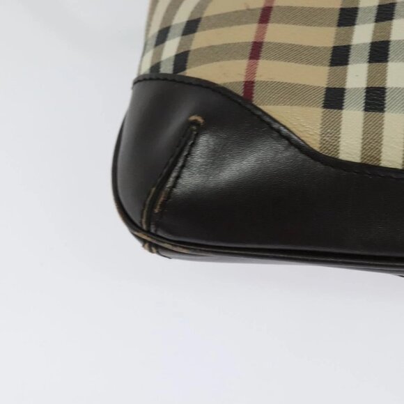 BURBERRY Nova Check Shoulder Bag PVC Beige Gold Auth ep8752 - Picture 5 of 16